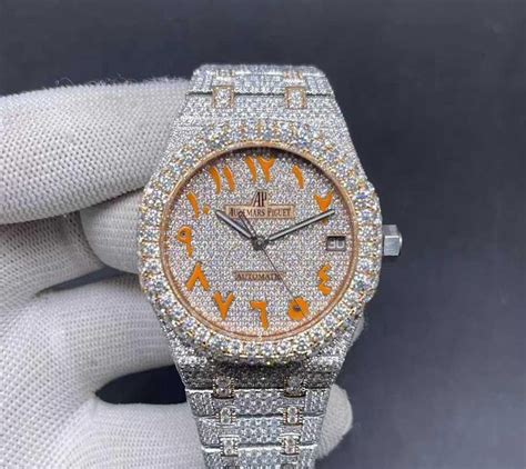 iced out replica ap watch|moissanite ap watch.